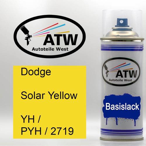 Dodge, Solar Yellow, YH / PYH / 2719: 400ml Sprühdose, von ATW Autoteile West.